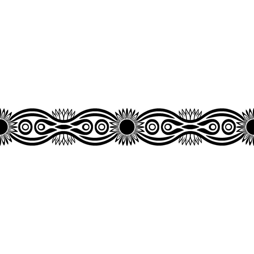 Intricate Black Border, Stylized Floral Ornamentation - Ornament vector