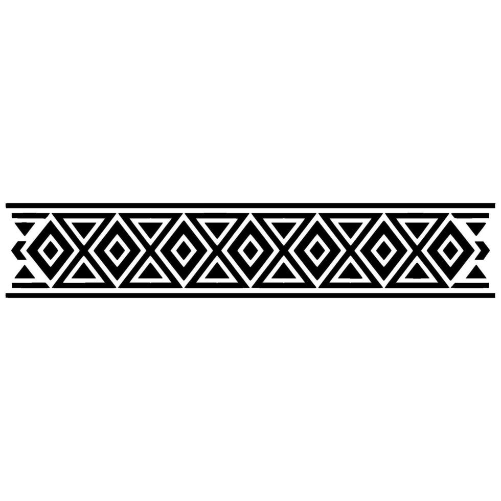 Geometric Tribal Border, Black and White Pattern, Art deco vector