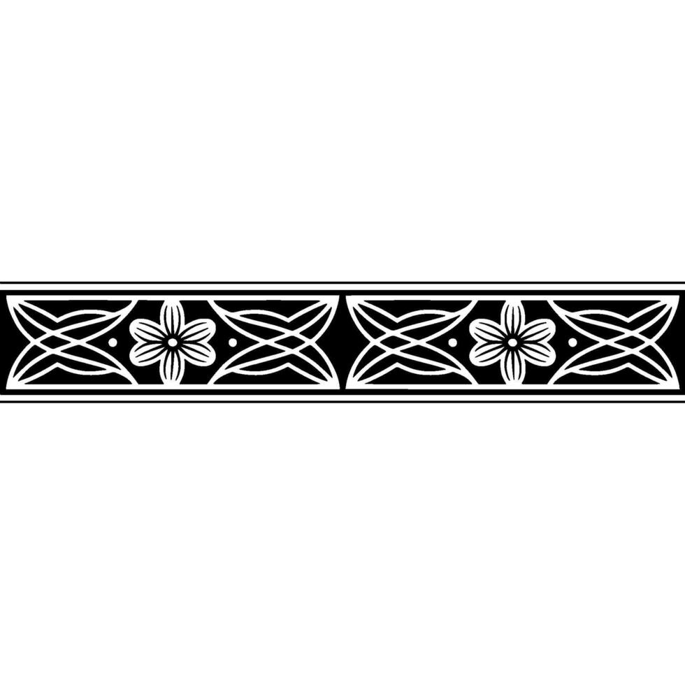 Elegant Art Deco Floral Border, Vintage, Geometric vector