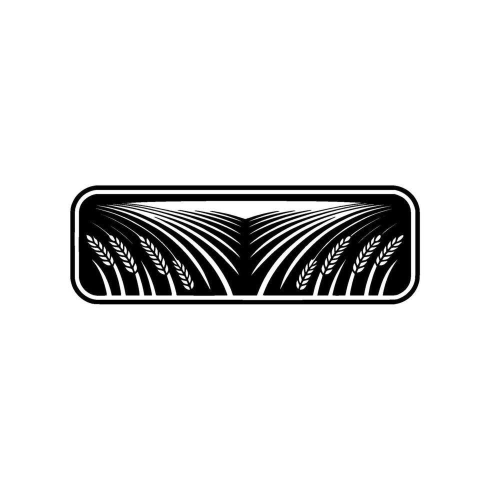 Stylized Wheat Field Emblem, Vintage Farm vector