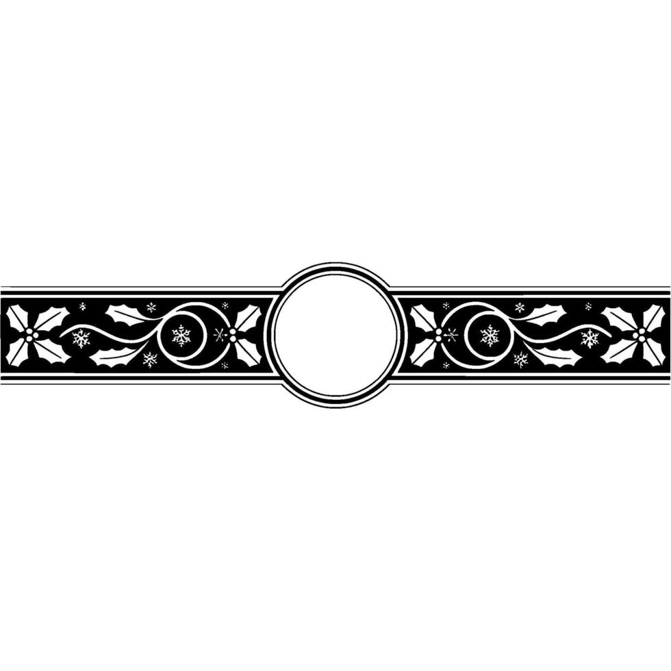 Elegant Victorian Winter Border, Decorative Element vector