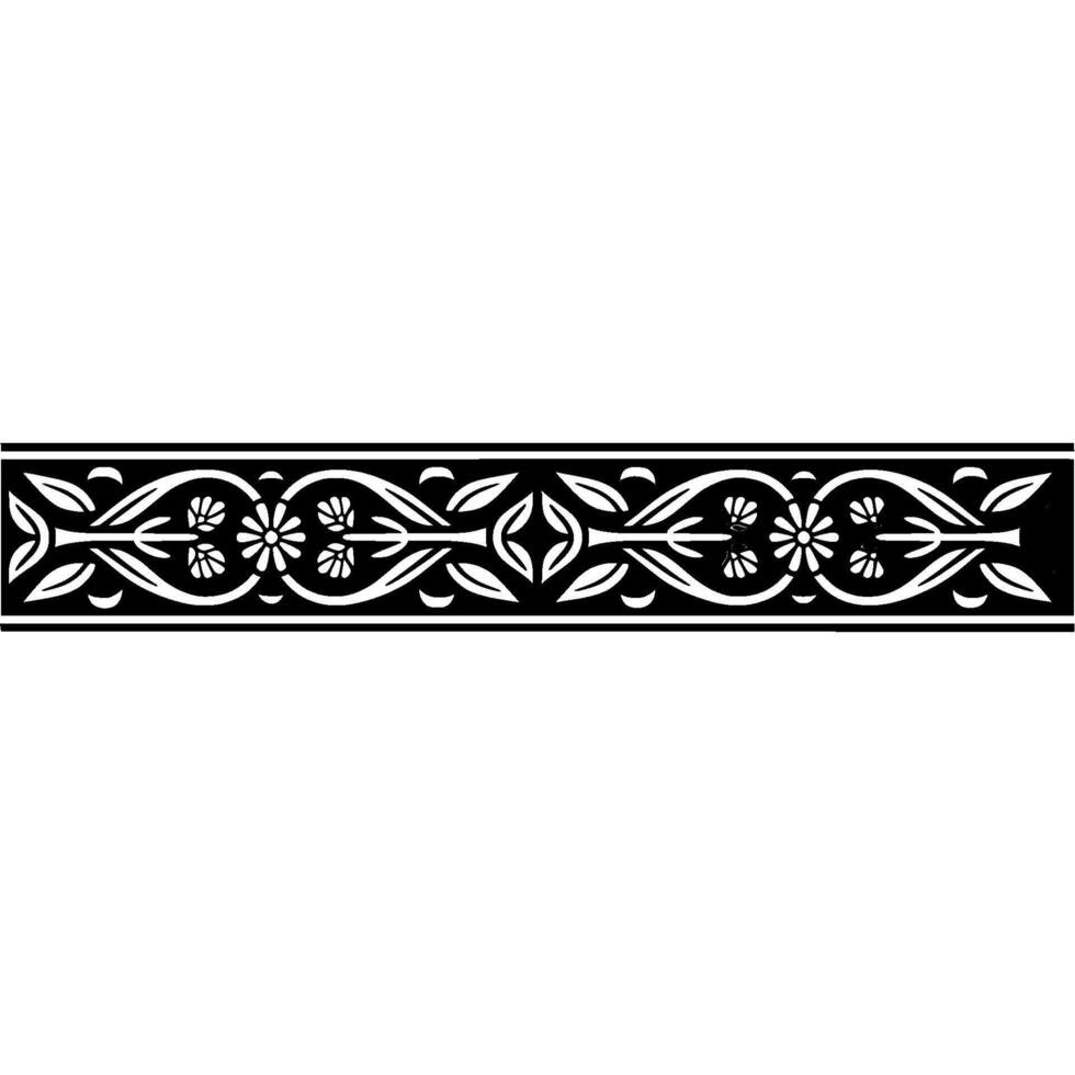Elegant Botanical Border, Art Nouveau Inspired vector