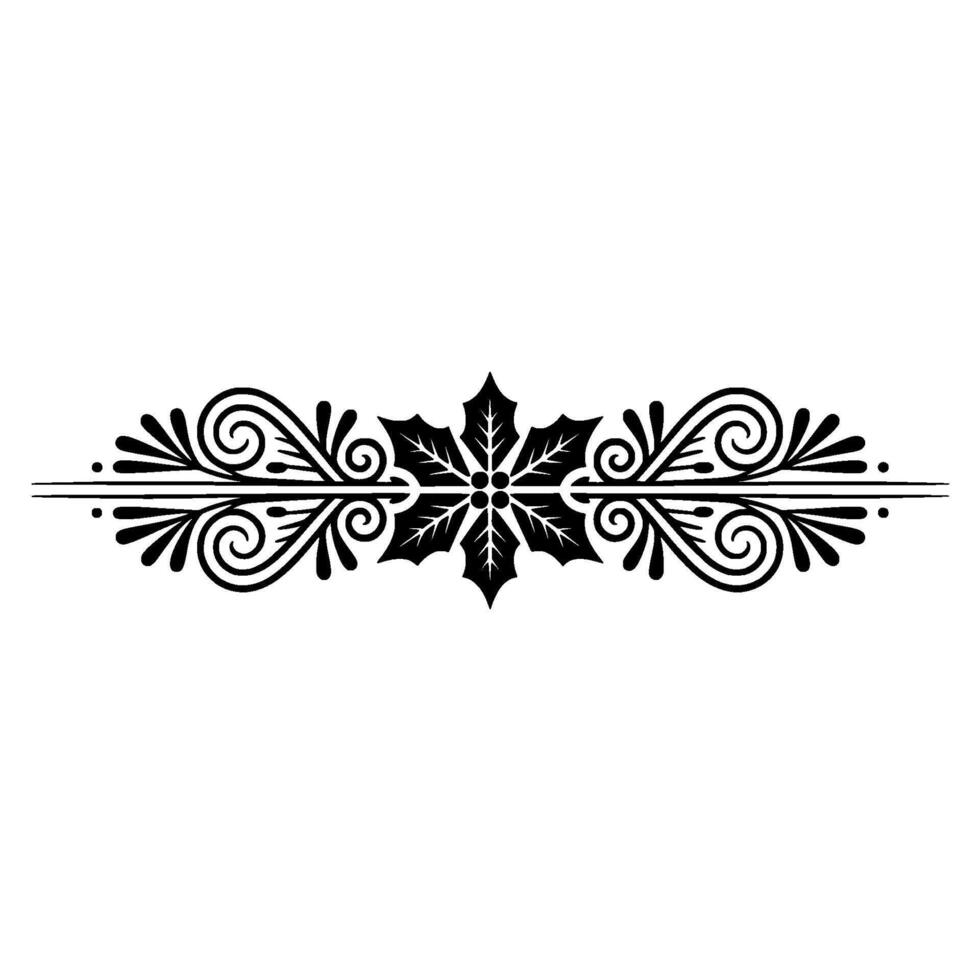 Elegant Black Leaf Divider, Vintage Decorative Element vector