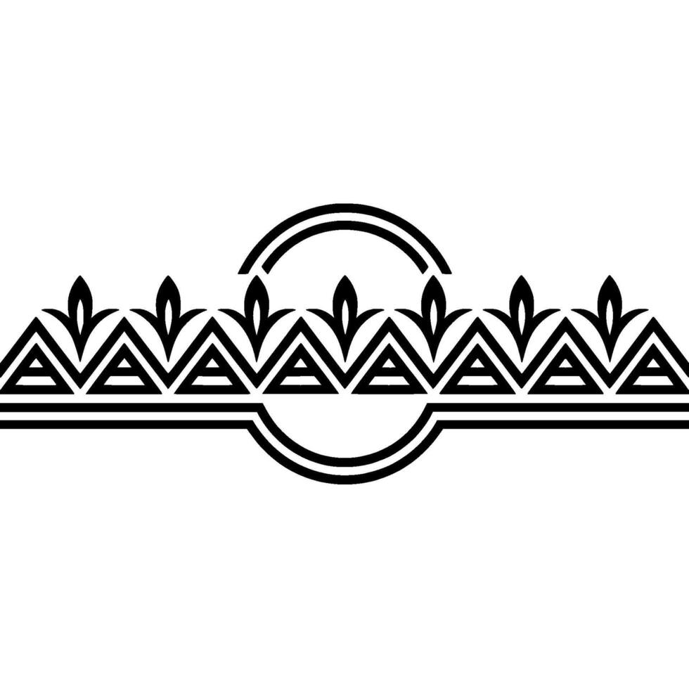 Art Deco Horizon Geometric Wave Border vector