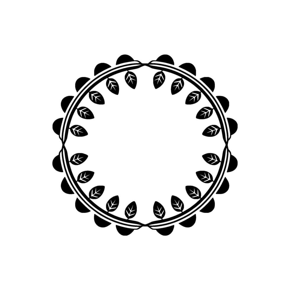 Elegant Botanical Circle, Minimalist , Natural Motif vector