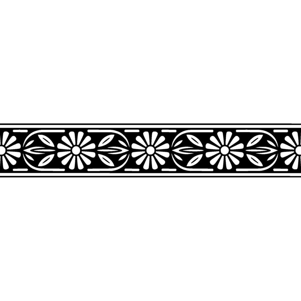 Elegant Floral Border, Vintage , Minimalist Pattern, Geometric vector