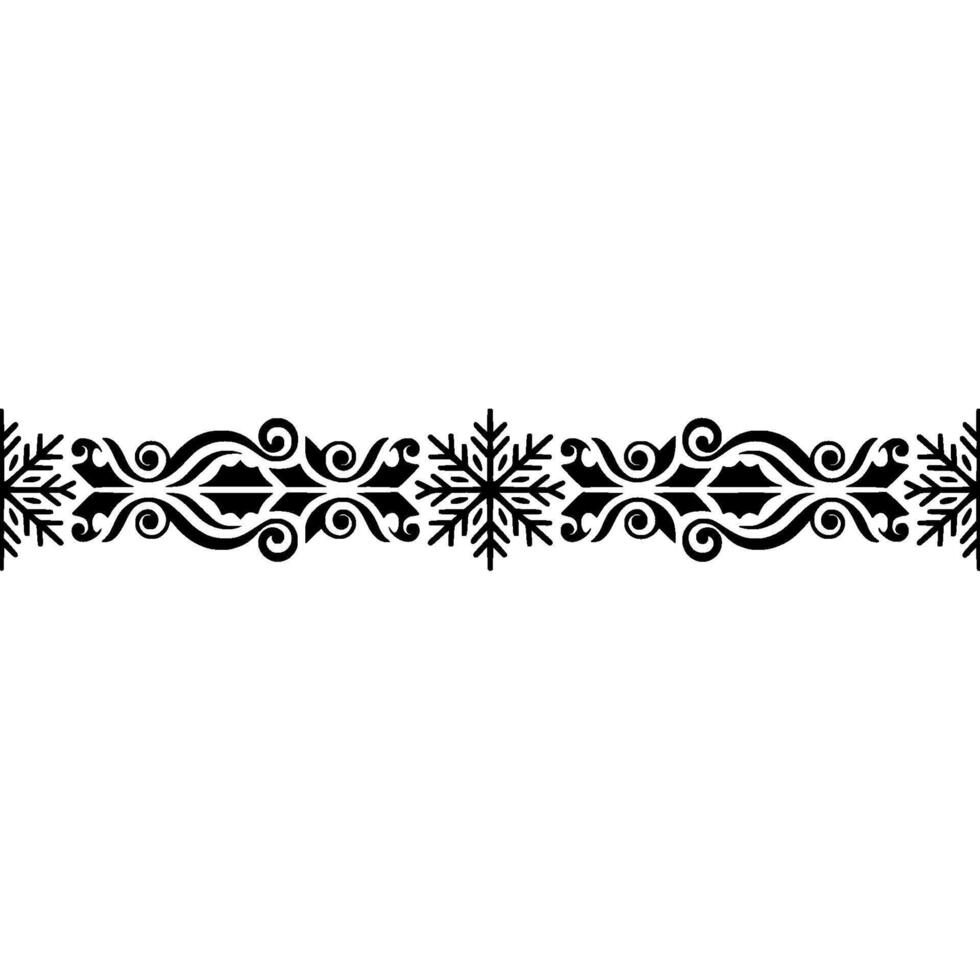 Elegant Black Border, Intricate Snowflake , Vintage Ornamentation vector