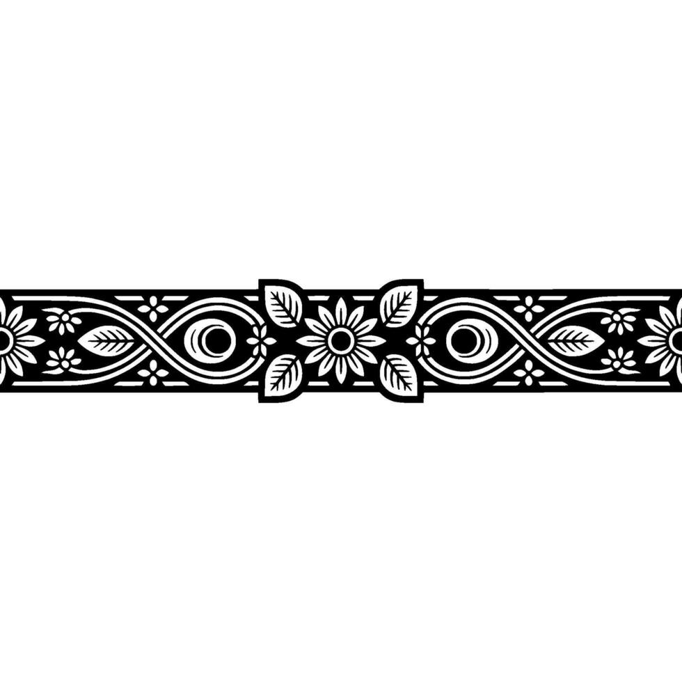 Elegant Floral Border, Vintage Style, Decorative Element - Flower vector