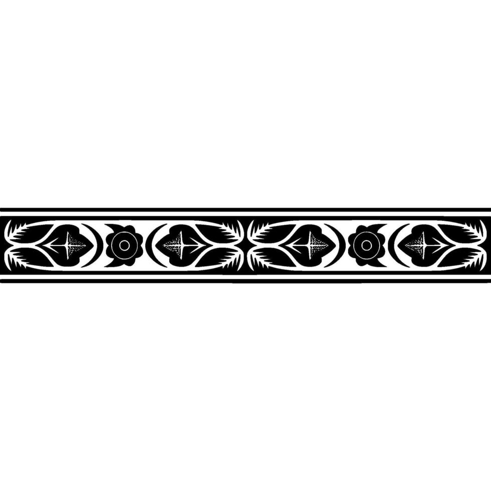 Intricate Black Tribal Border, Art Deco Style vector
