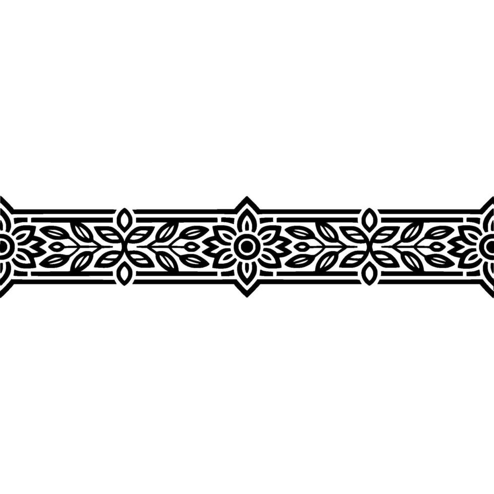 Elegant Botanical Border, Vintage Style - Geometric vector