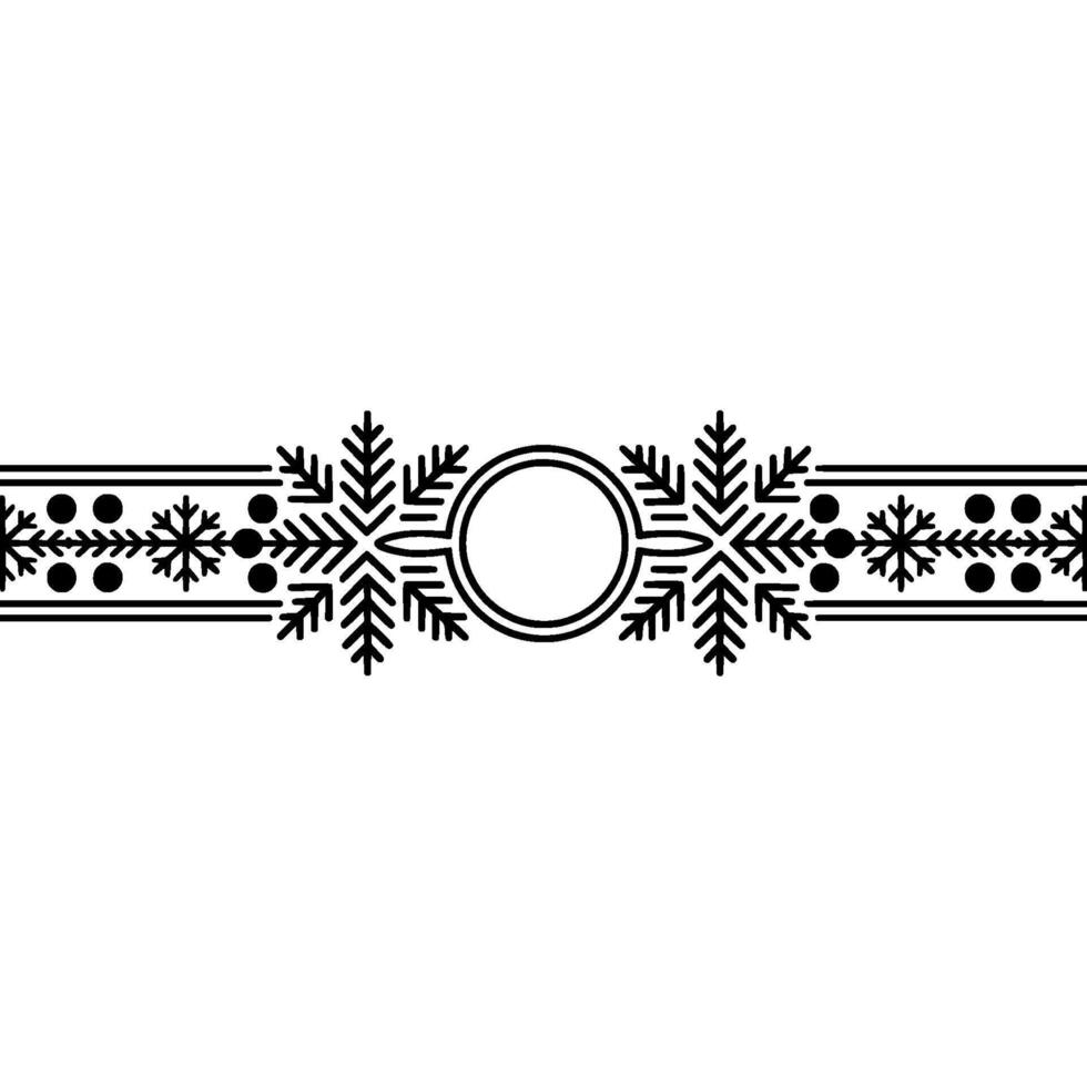 Elegant Winter Border, Festive Ornamentation - Snowflake vector