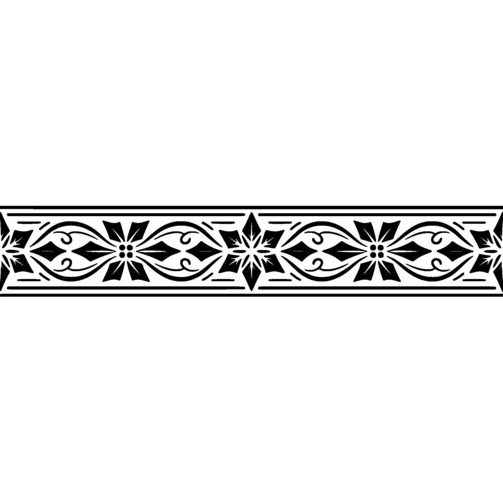 Elegant Black Floral Border, Vintage, Frame vector