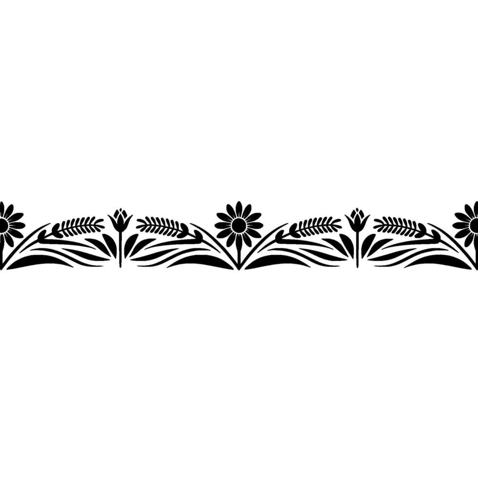 Elegant Floral Border, Vintage Style, Decorative Element - Classic vector