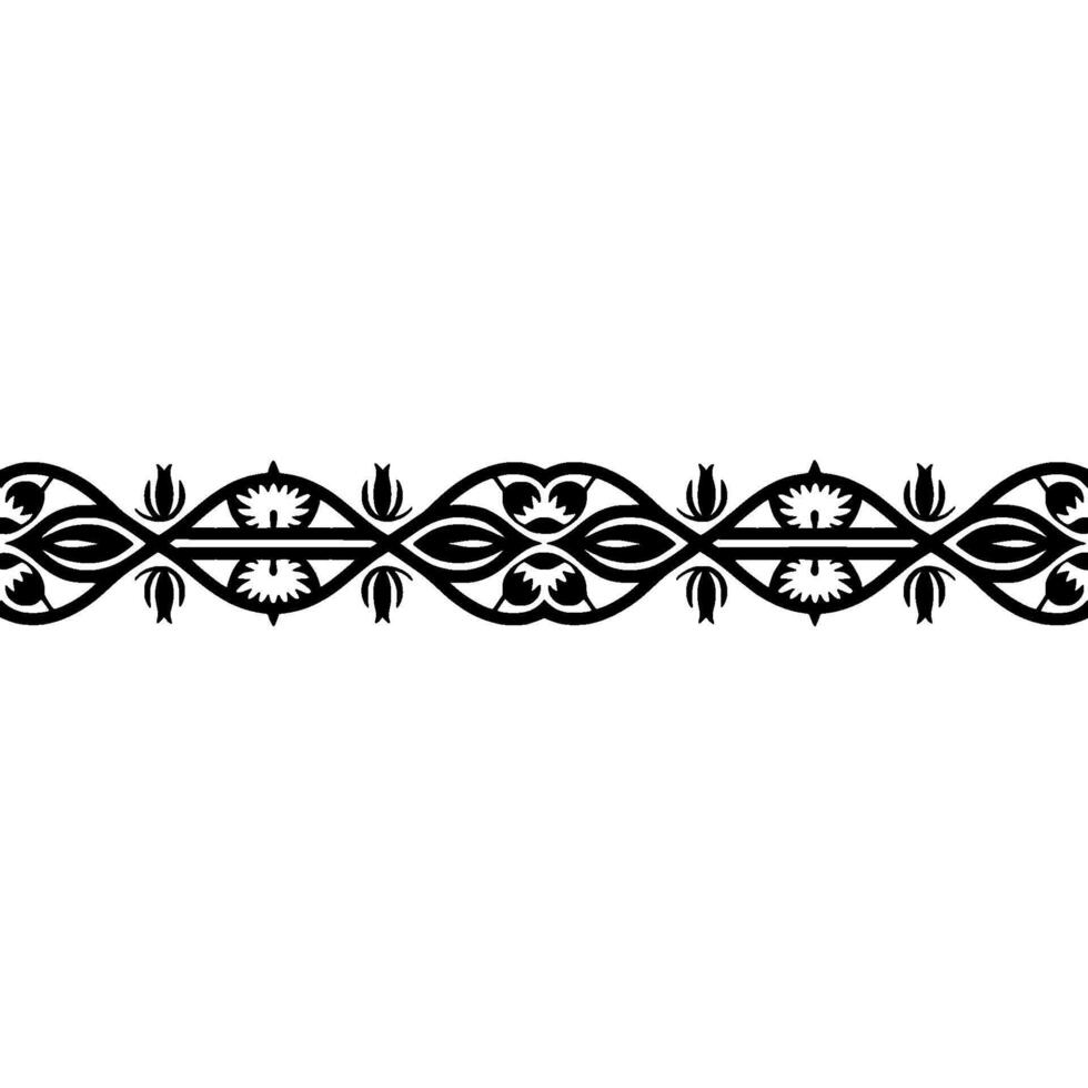 Intricate Floral Border, Vintage , Decorative Element, Line vector