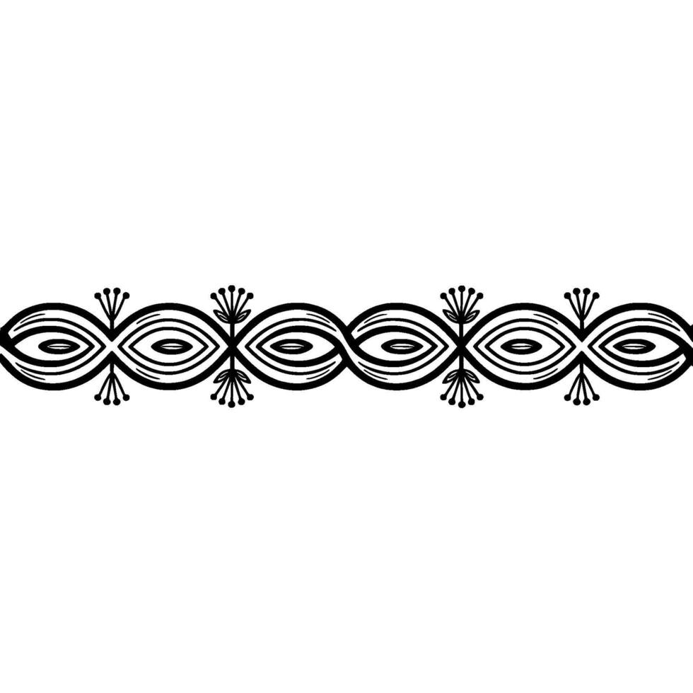 Stylized Tribal Border, Intricate Ornamentation vector
