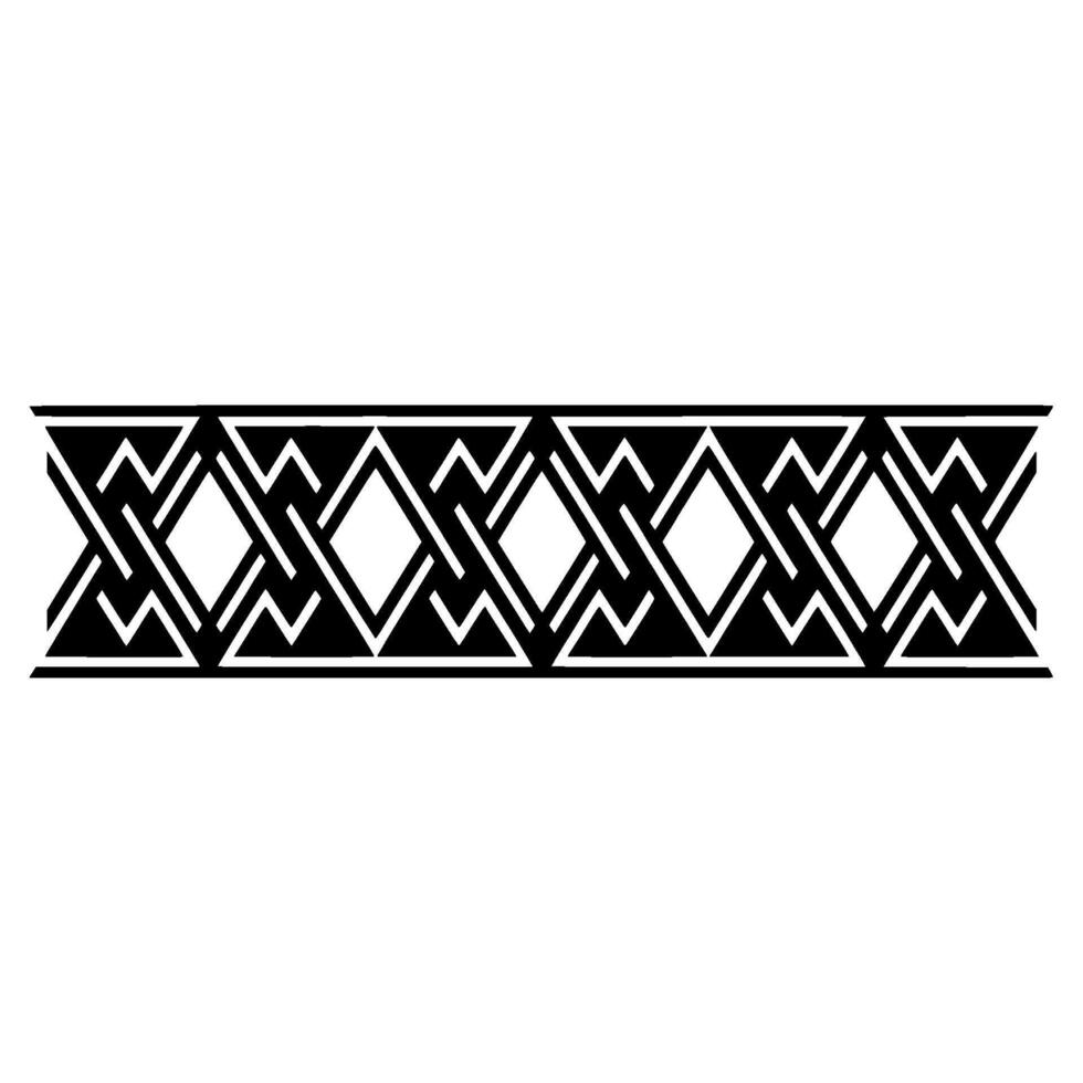 Geometric Deco Border, Minimalist Pattern, Black White, Linear vector