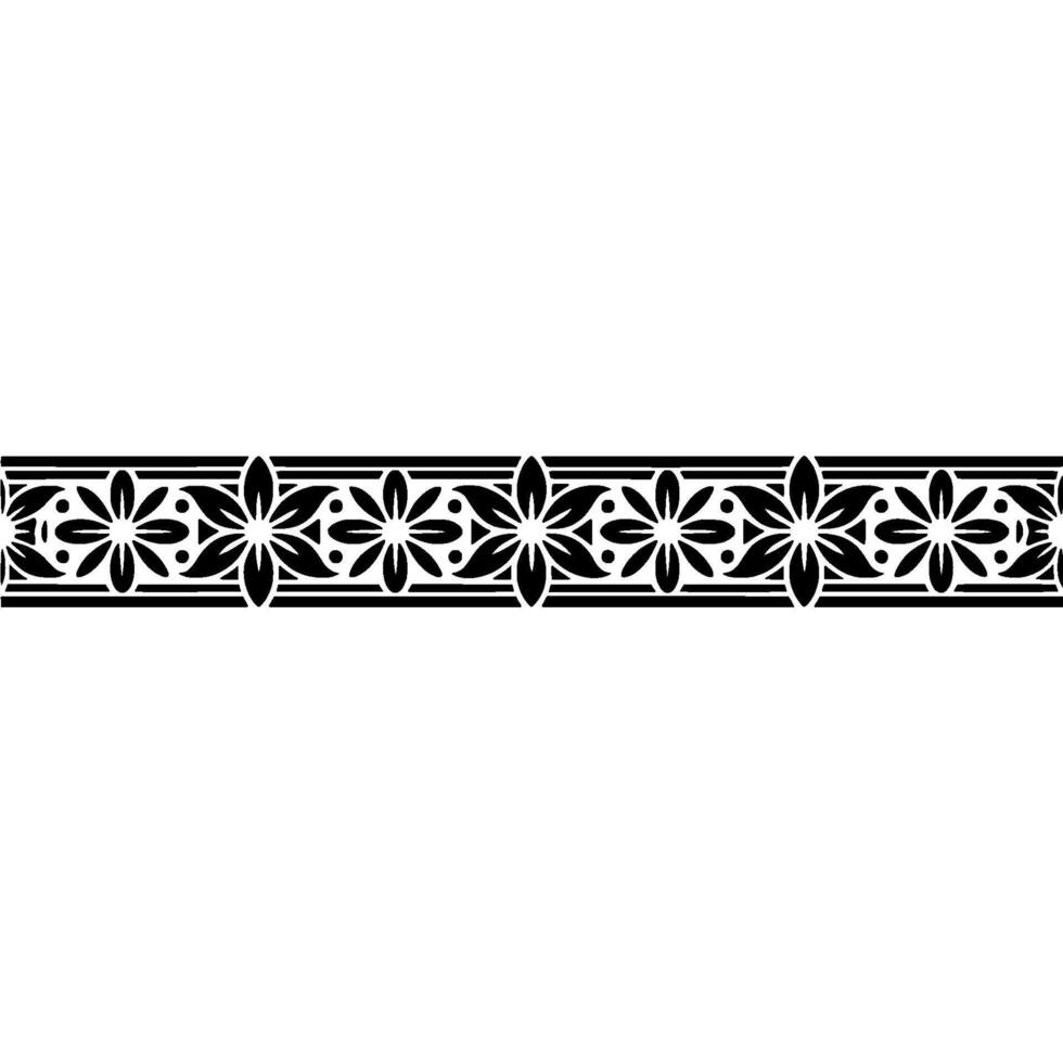 Geometric Floral Border, Art Deco Style, Decorative vector