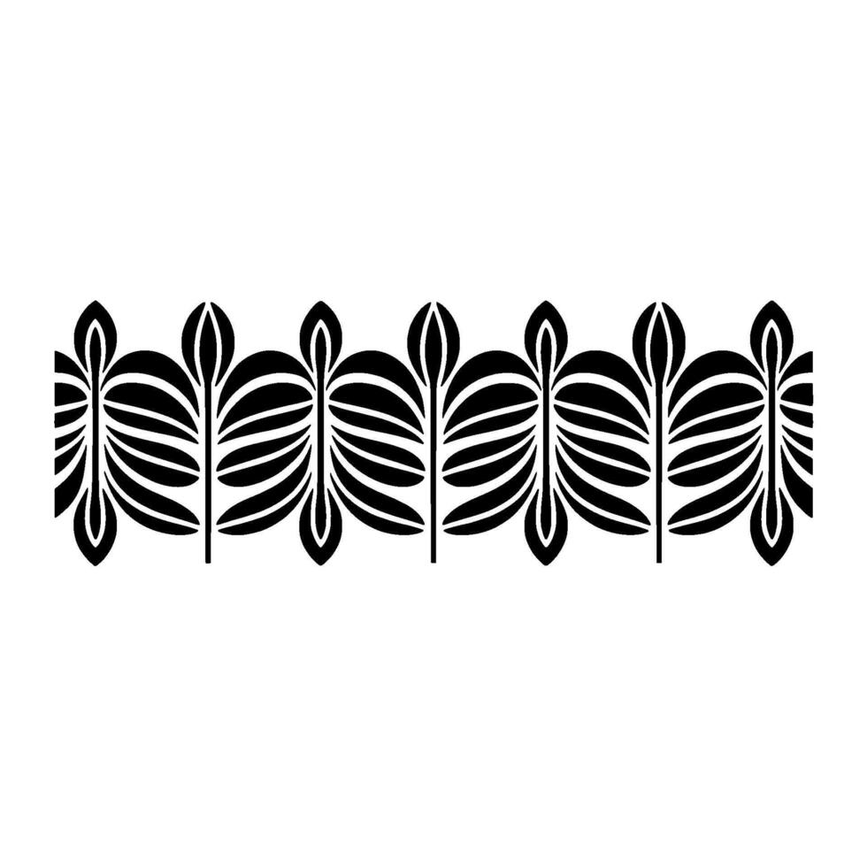 Geometric Leaf Border, Minimalist , Elegant Pattern vector