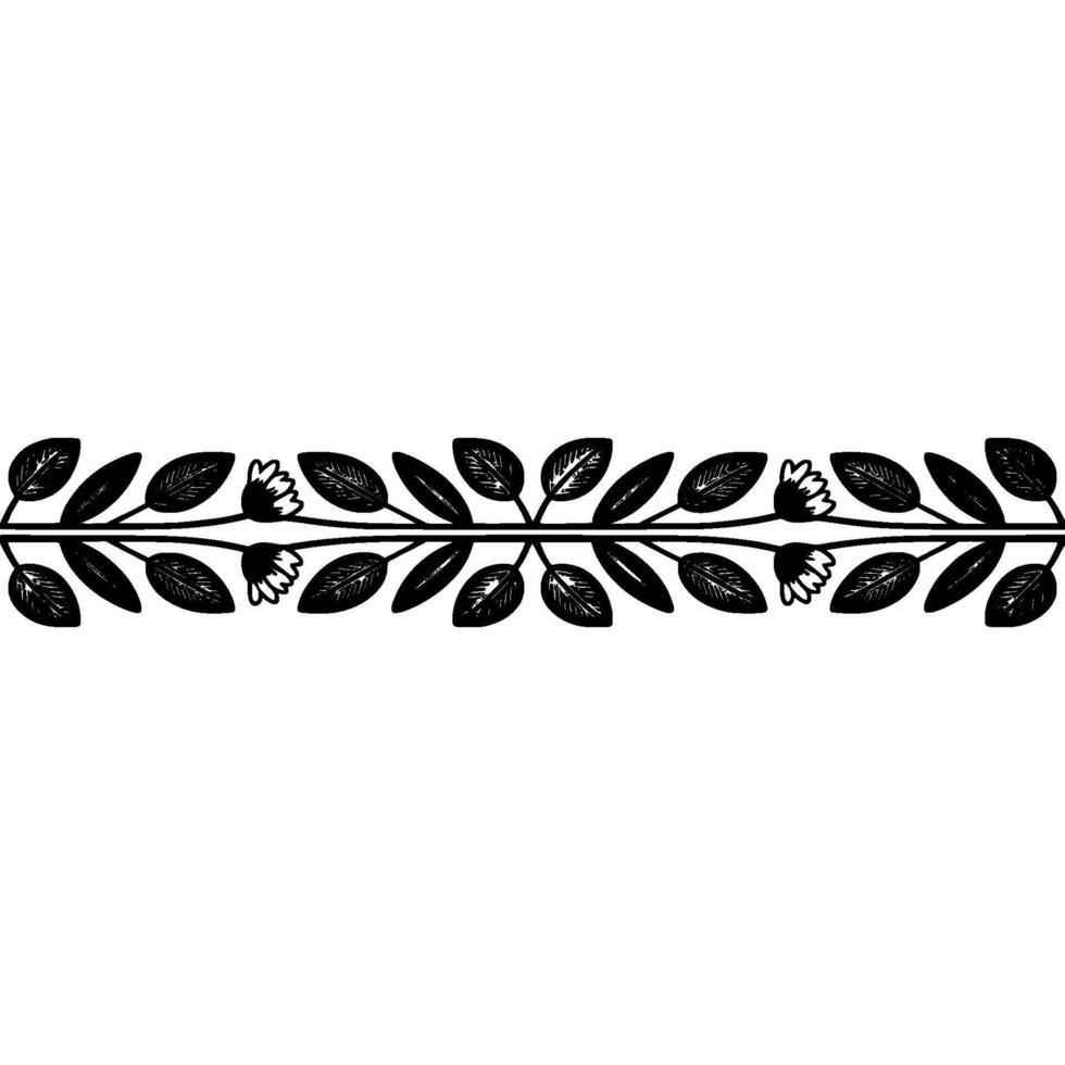 Elegant Botanical Border, Minimalist, Vintage vector