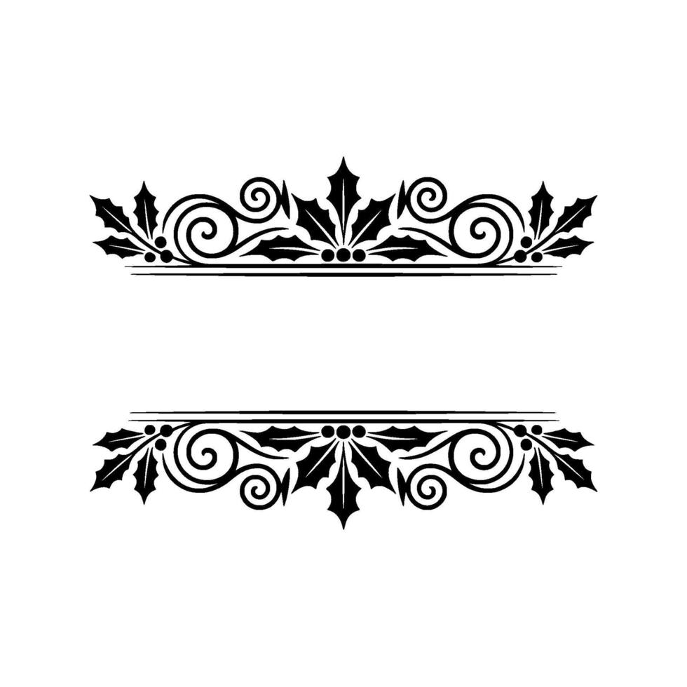 Elegant Victorian Border, Detailed Holly vector