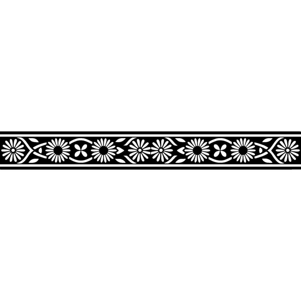 Elegant Floral Border, Vintage , Decorative Element - Repeat vector