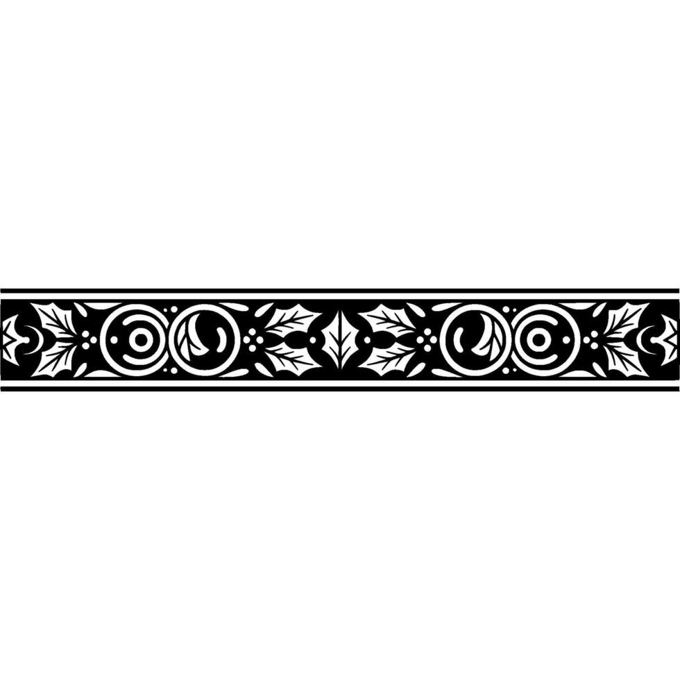 Intricate Black and White Border Ornament, Classical vector