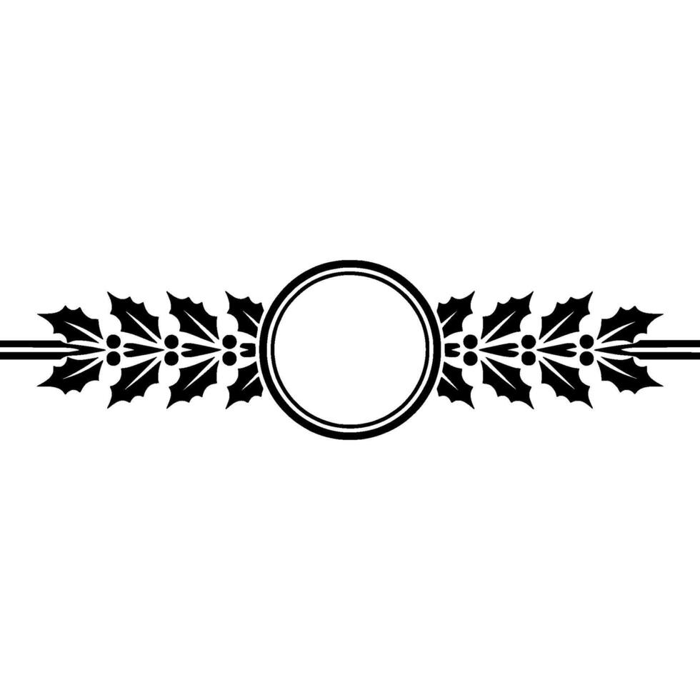 Elegant Holly Border, Festive Ornament vector