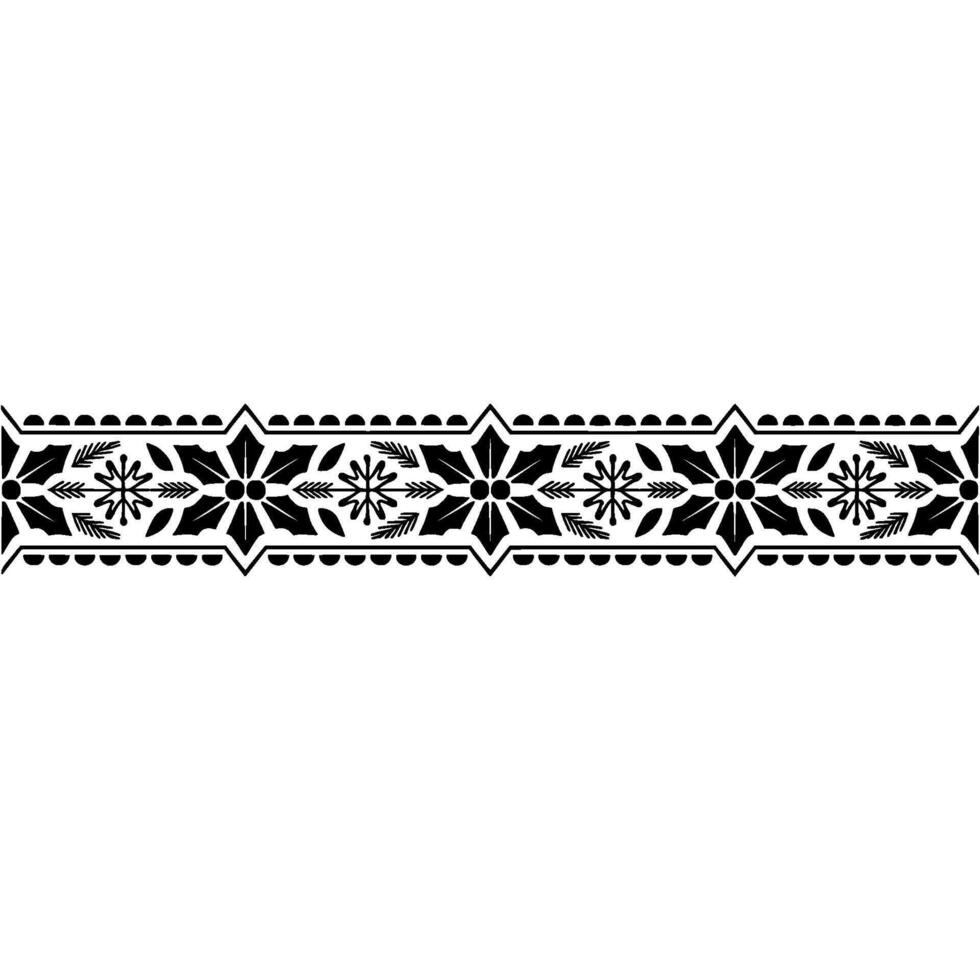 Intricate Black Border, Stylized Holly Berry Pattern vector