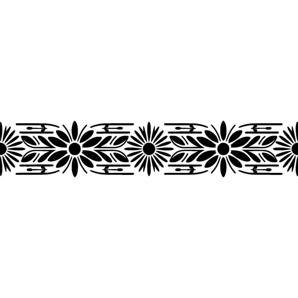 Stylized Floral Border, Vintage , Geometric Pattern vector