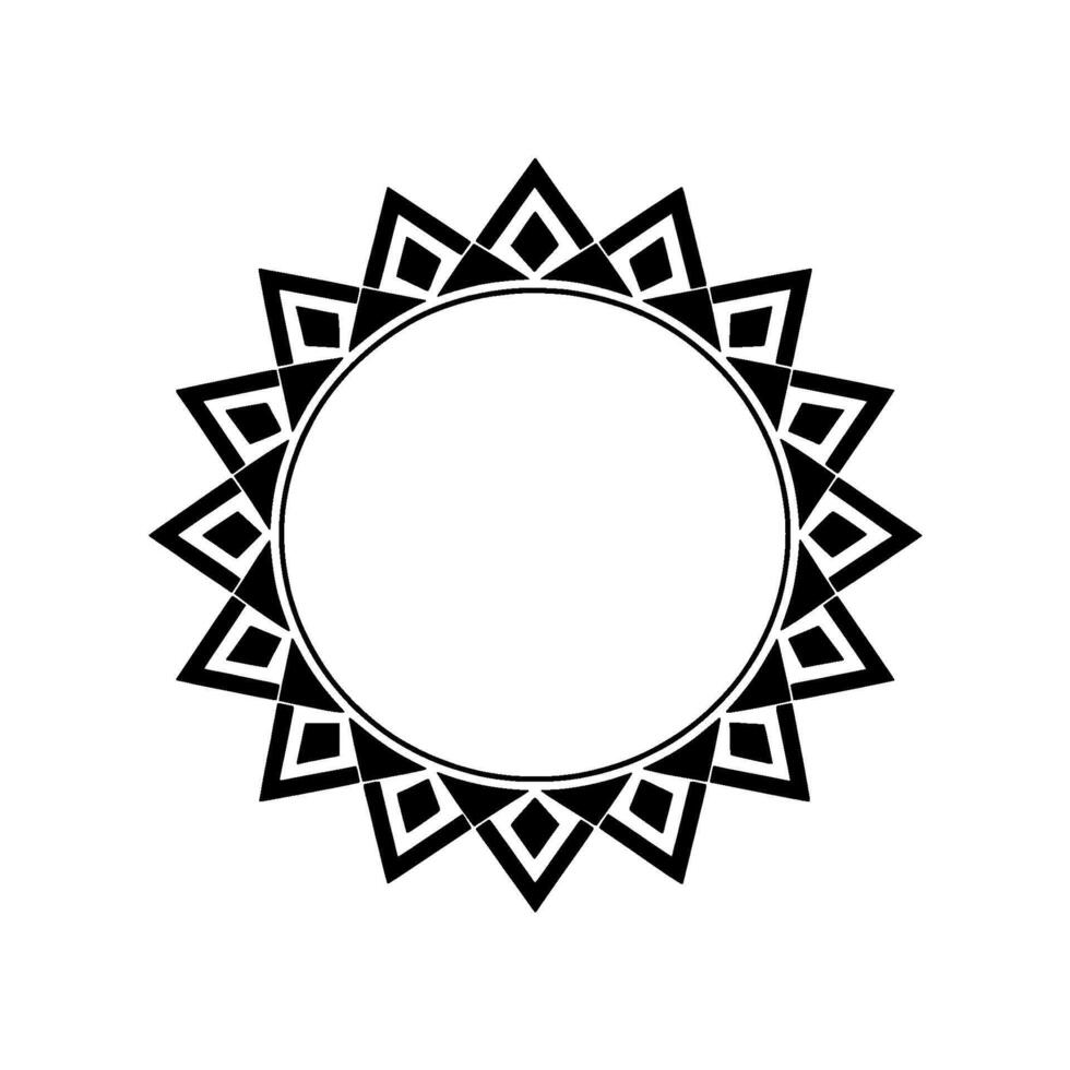 Geometric Circle Frame, Tribal Motif, Minimalist, Mandala vector