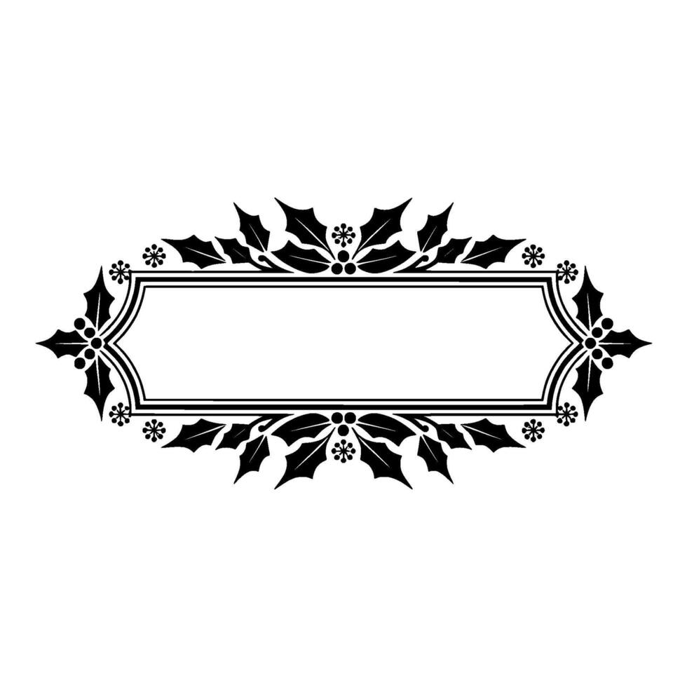 Elegant Holly Frame, Festive Border - Wreath vector