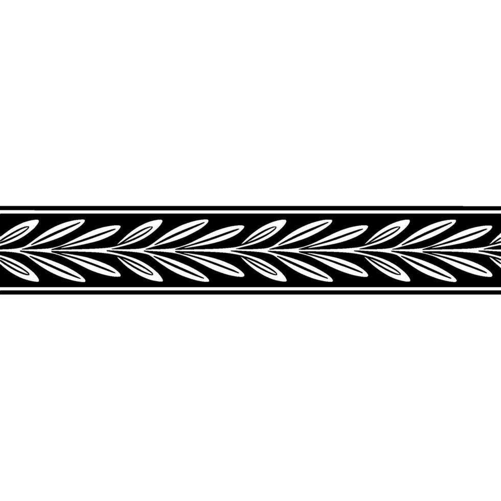 Elegant Laurel Branch Border, Vintage Style, Foliage vector