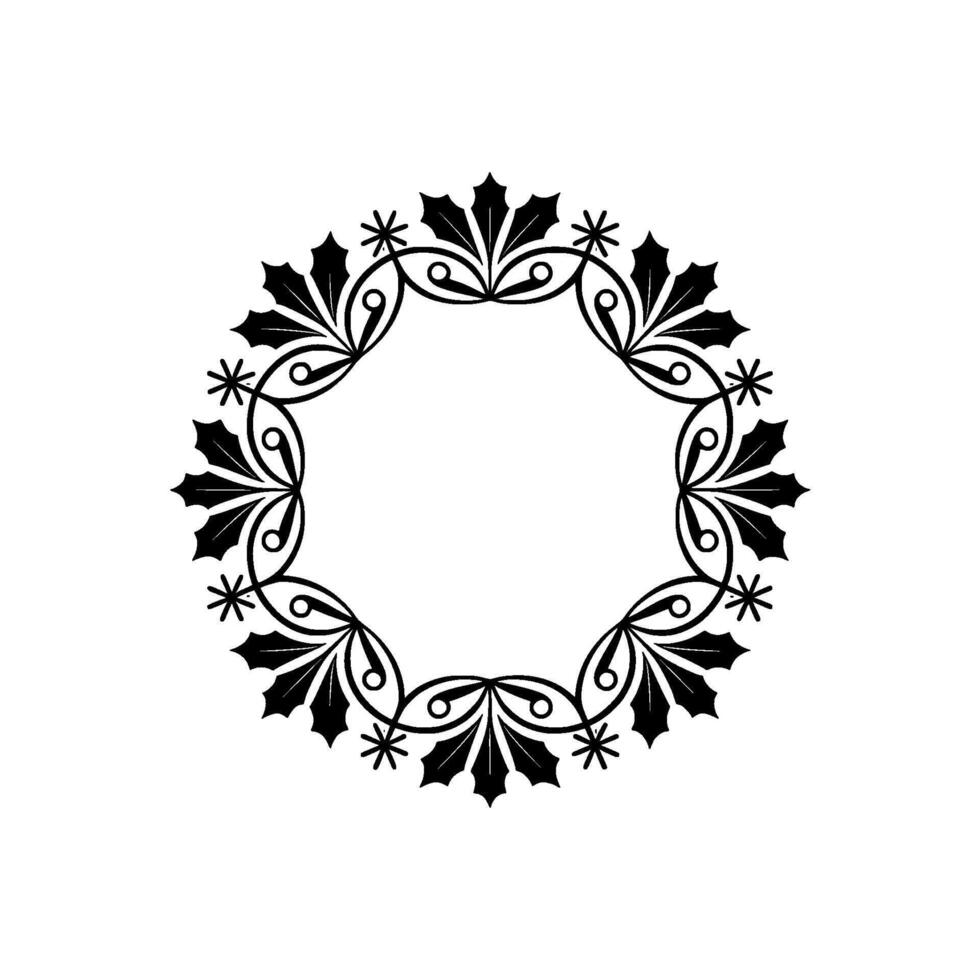 Elegant Holly Frame, Vintage Ornamentation, Festive Border, Wreath vector