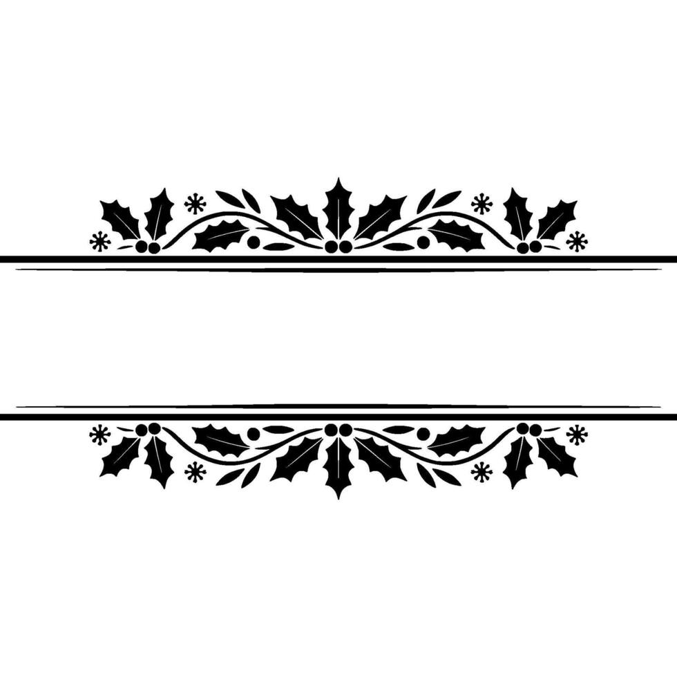Elegant Holly Border, Festive Element, Wreath vector