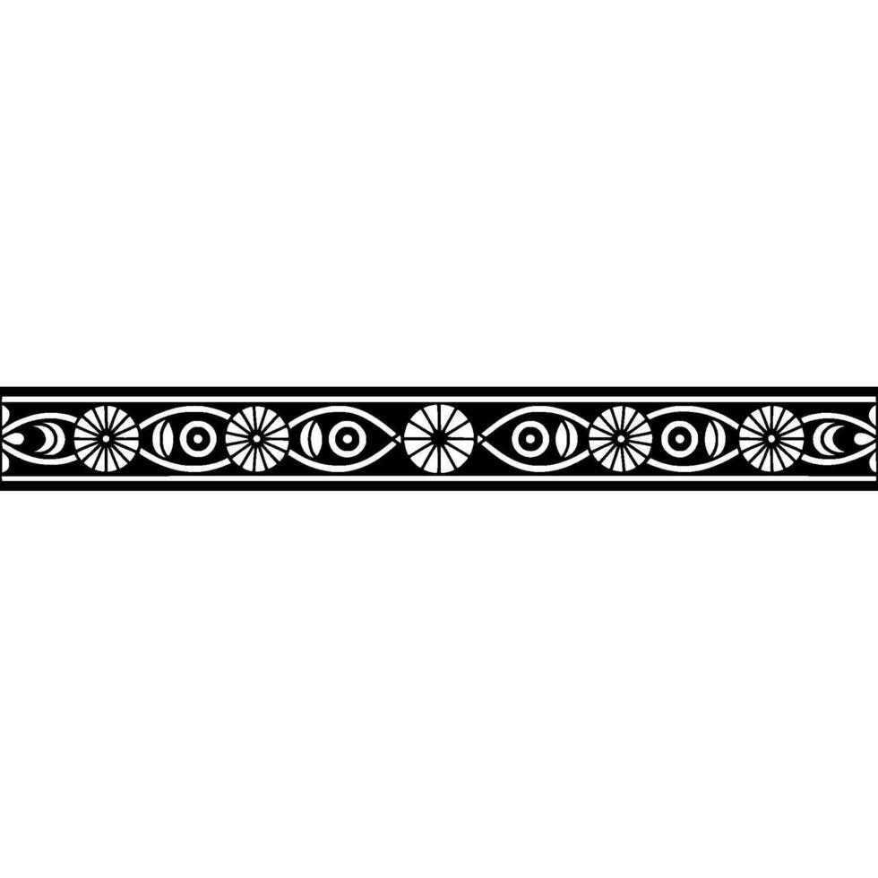 Geometric Eye Border, Ancient Motif, Stylized vector