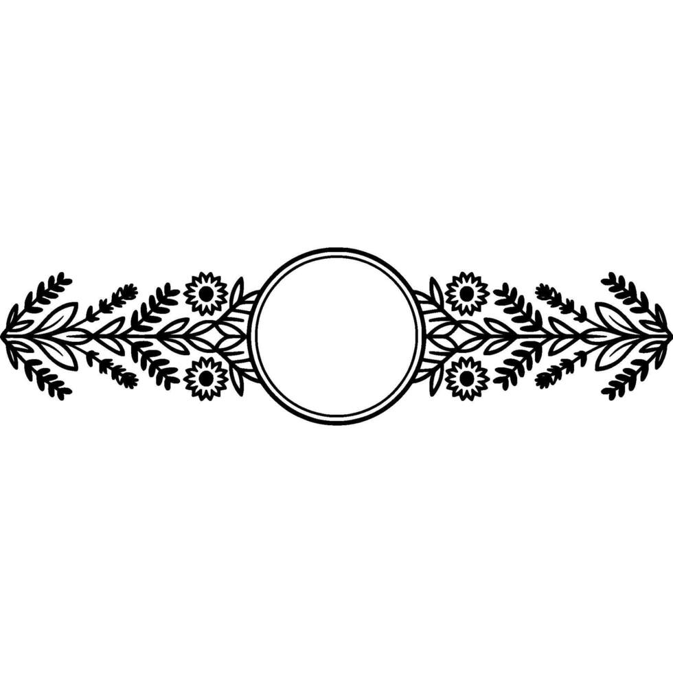 Floral Border Frame, Vintage Illustration, Decorative Element vector
