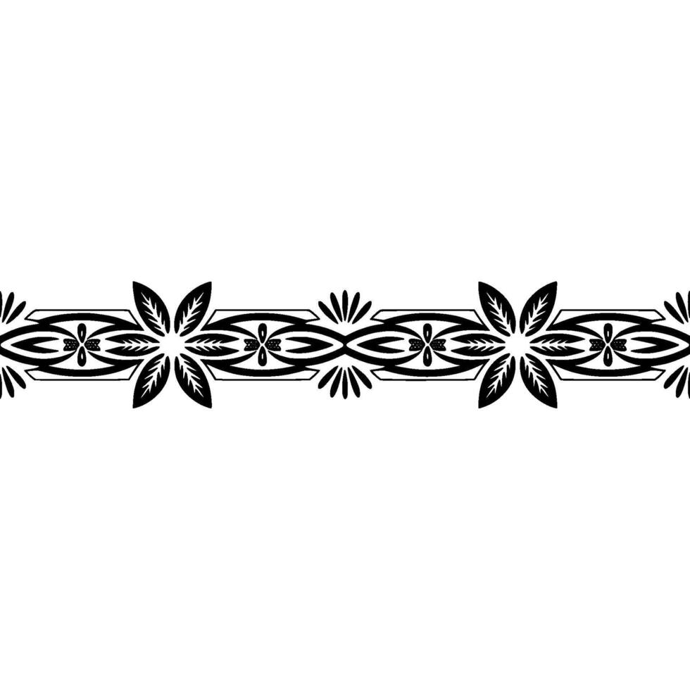 Elegant Black Floral Border, Vintage Element, alternate version 5 vector