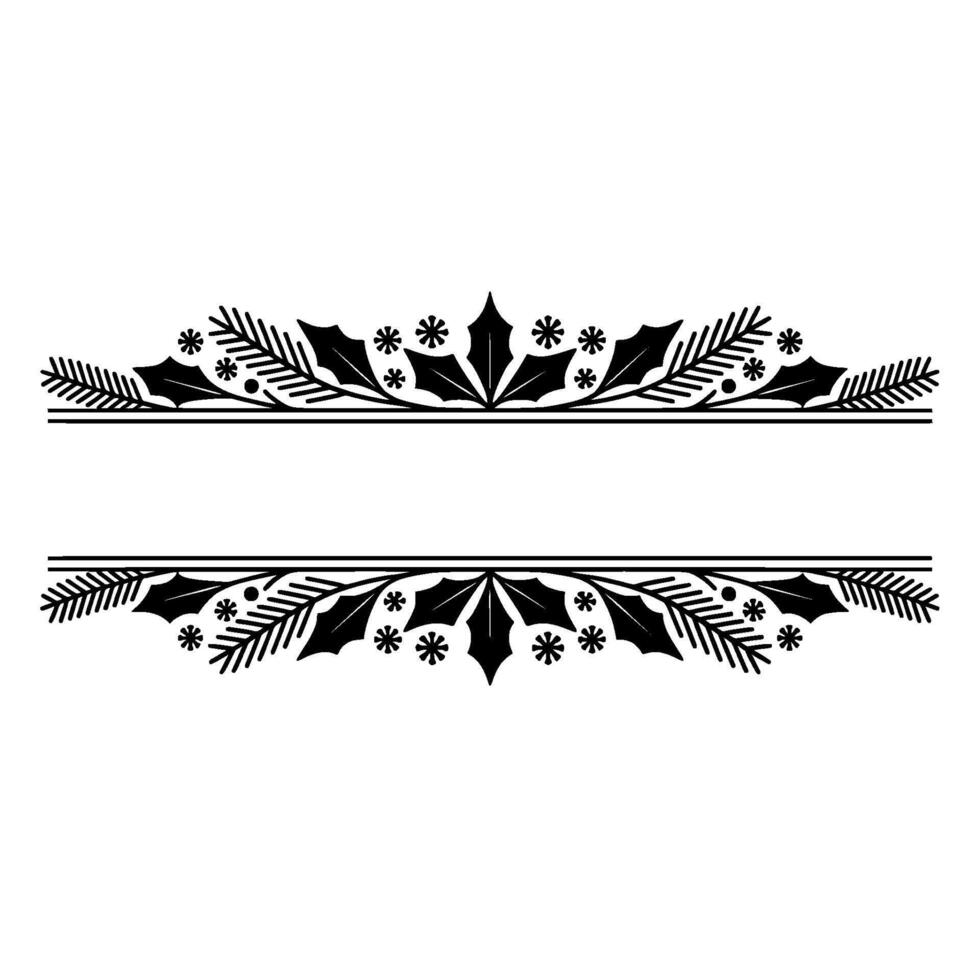 Elegant Holly Border, Festive Division, Winter vector