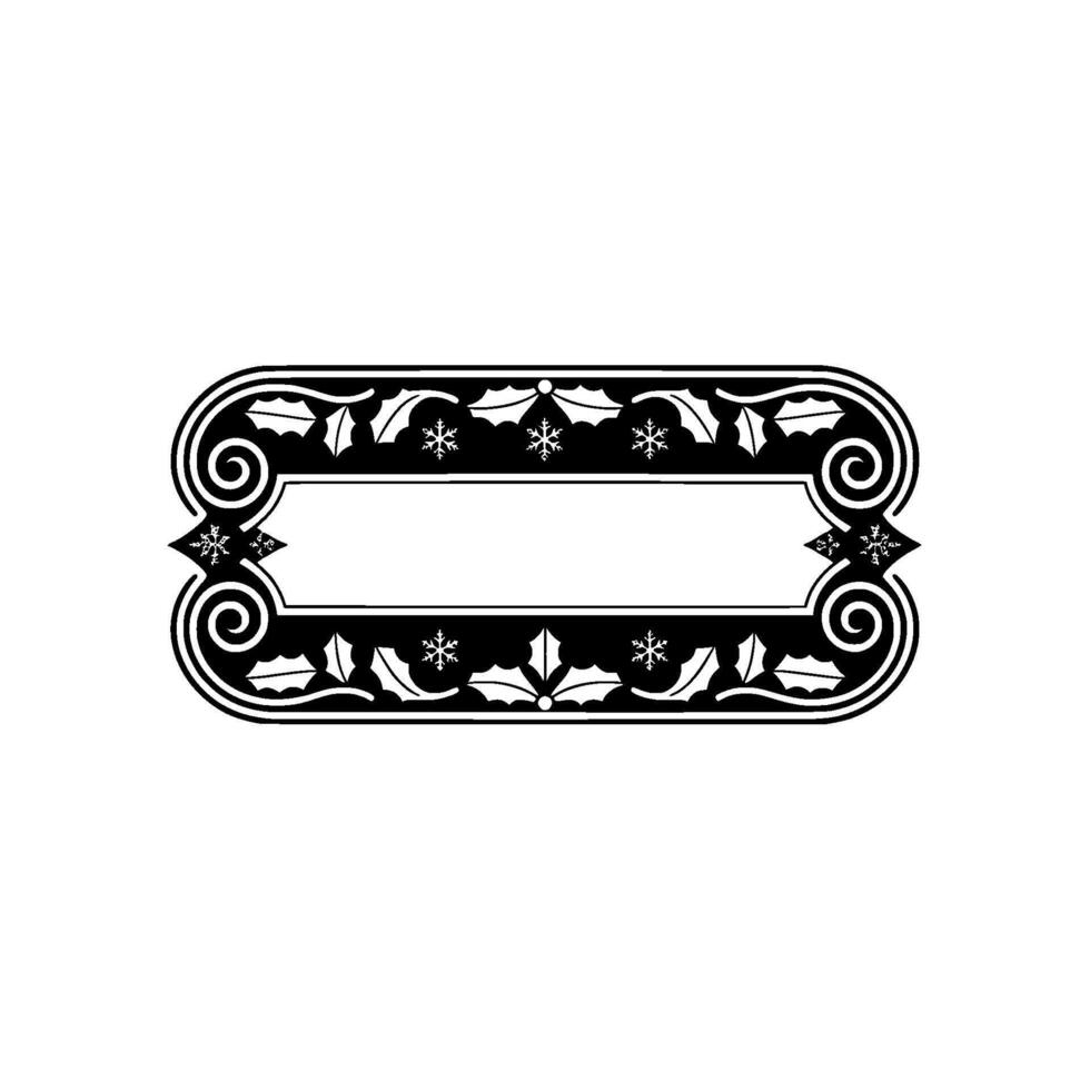 Elegant Black White Holiday Border Frame, Festive vector