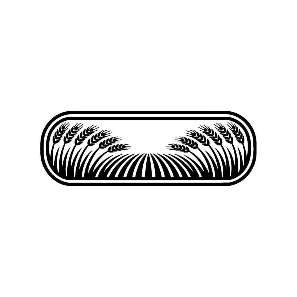 Grain Harvest Emblem - Minimalist Wheat Field vector