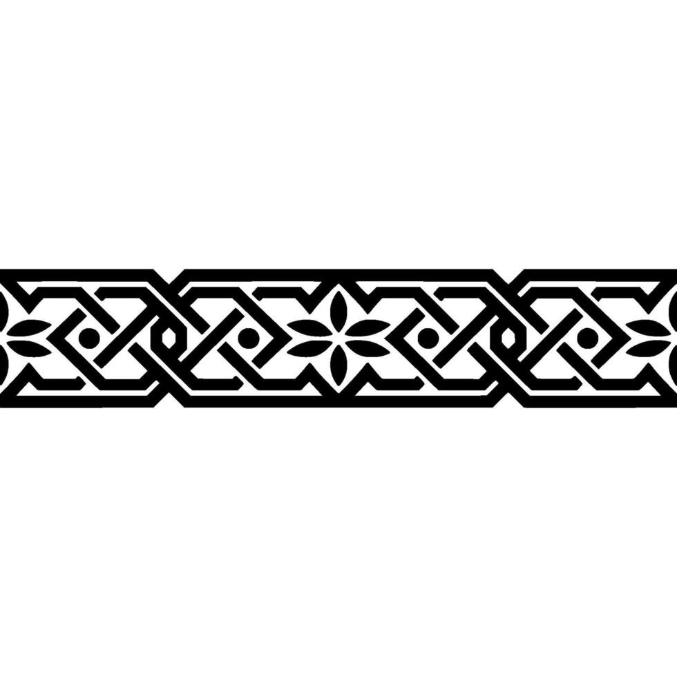 Intricate Celtic Border, Geometric Pattern, Vintage - Linear vector