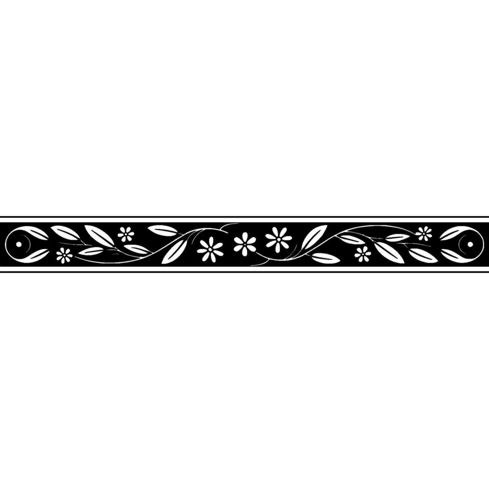 Elegant Botanical Border, Vintage Style - Composition vector