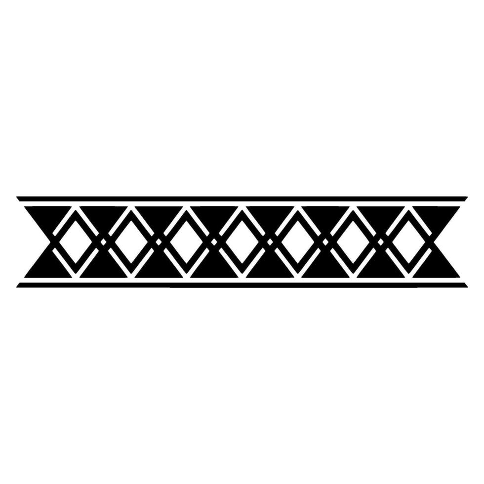 Geometric Tribal Border, Minimalist - Monochrome vector