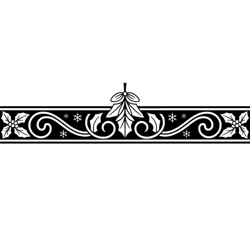 Elegant Victorian Christmas Border, Detailed Ornamentation, Ornament vector