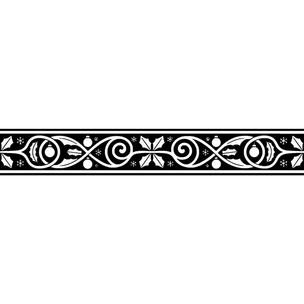 Elegant Black and White Ornament Border, Vintage Style vector