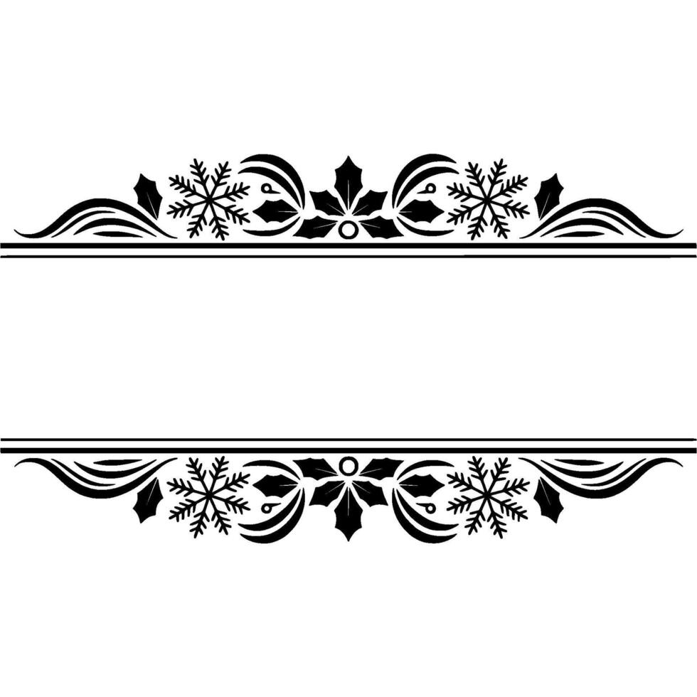 Elegant Winter Border, Decorative Snowflake, Floral vector