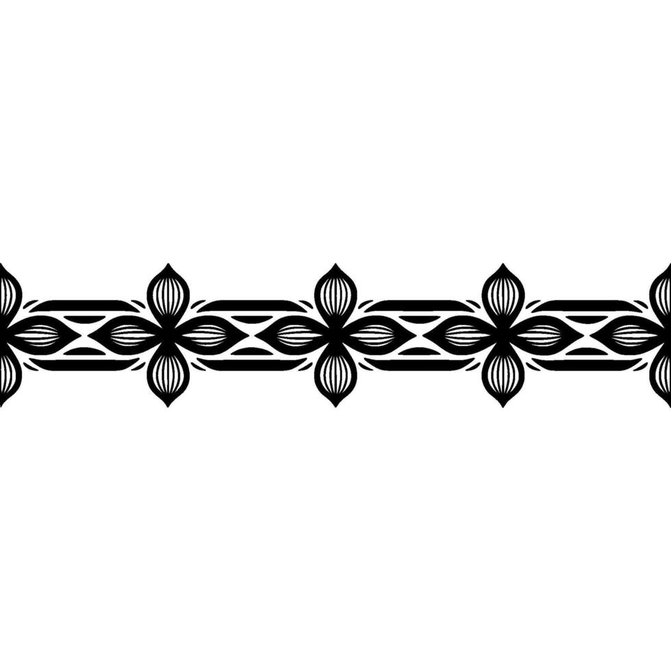 Intricate Black Floral Border, Elegant - Ornamental vector