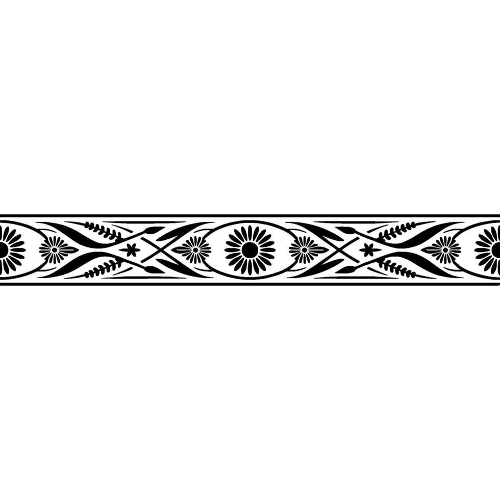 Intricate Floral Border, Vintage , Elegant Ornamentation - Stylized vector