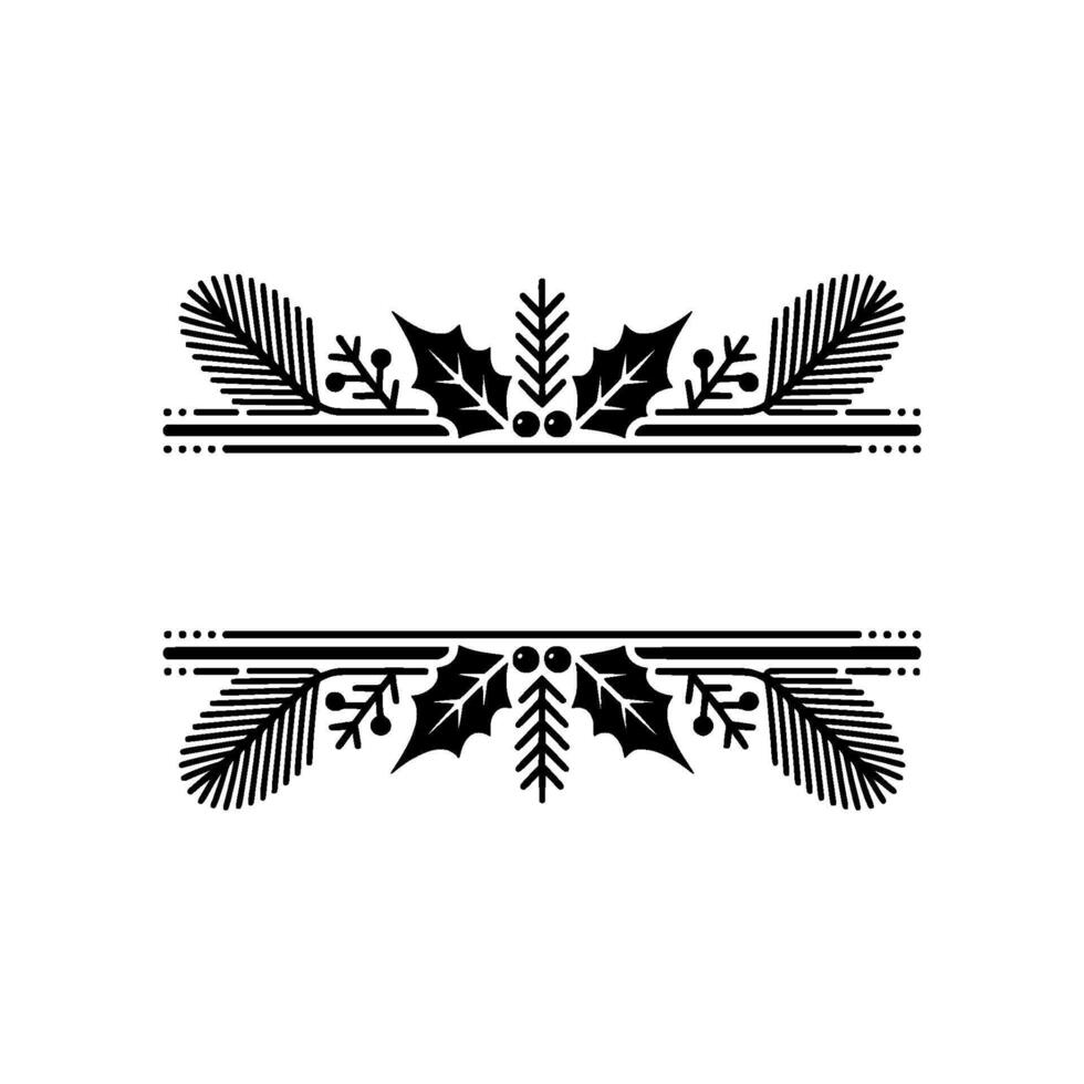 Elegant Winter Branch Divider, Festive Element vector