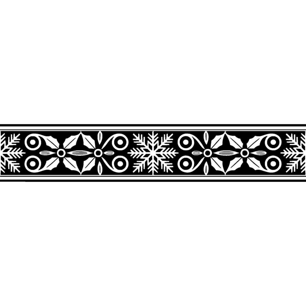 Intricate Black and White Border, Festive Ornamentation, Vintage vector